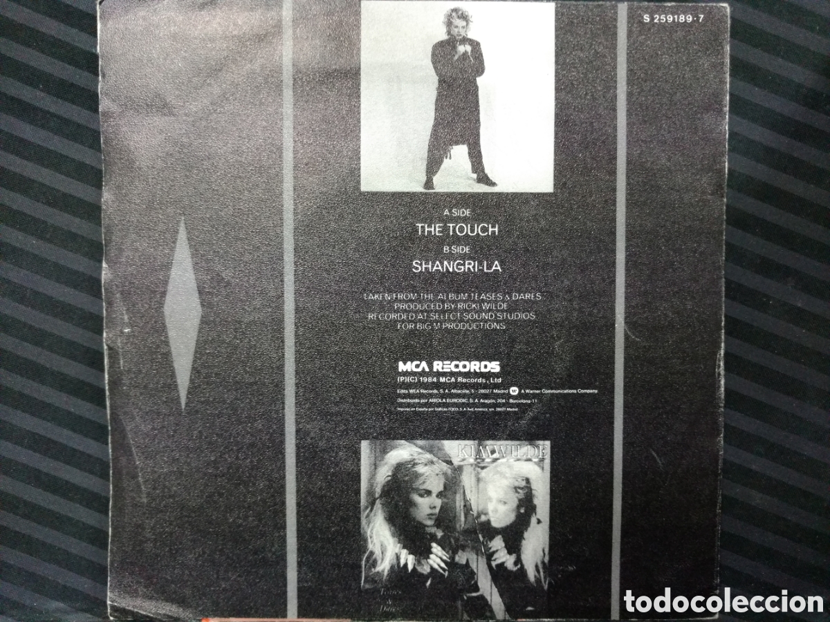 Discos de vinilo: Kim Wilde - The Touch (7&rdquo;, Single) - Foto 2