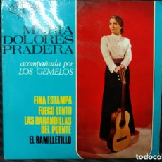 Discos de vinilo: MARIA DOLORES PRADERA ACOMPAÑADA POR LOS GEMELOS - FINA ESTAMPA (7”, EP). Lote 363826265