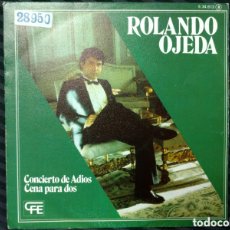 Discos de vinilo: ROLANDO OJEDA - CONCIERTO DE ADIOS / CENA PARA DOS (7”, SINGLE, PROMO). Lote 363826850
