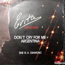 Discos de vinilo: FESTIVAL - DON'T CRY FOR ME ARGENTINA / SHE IS A DIAMOND (7”, SINGLE). Lote 363841830