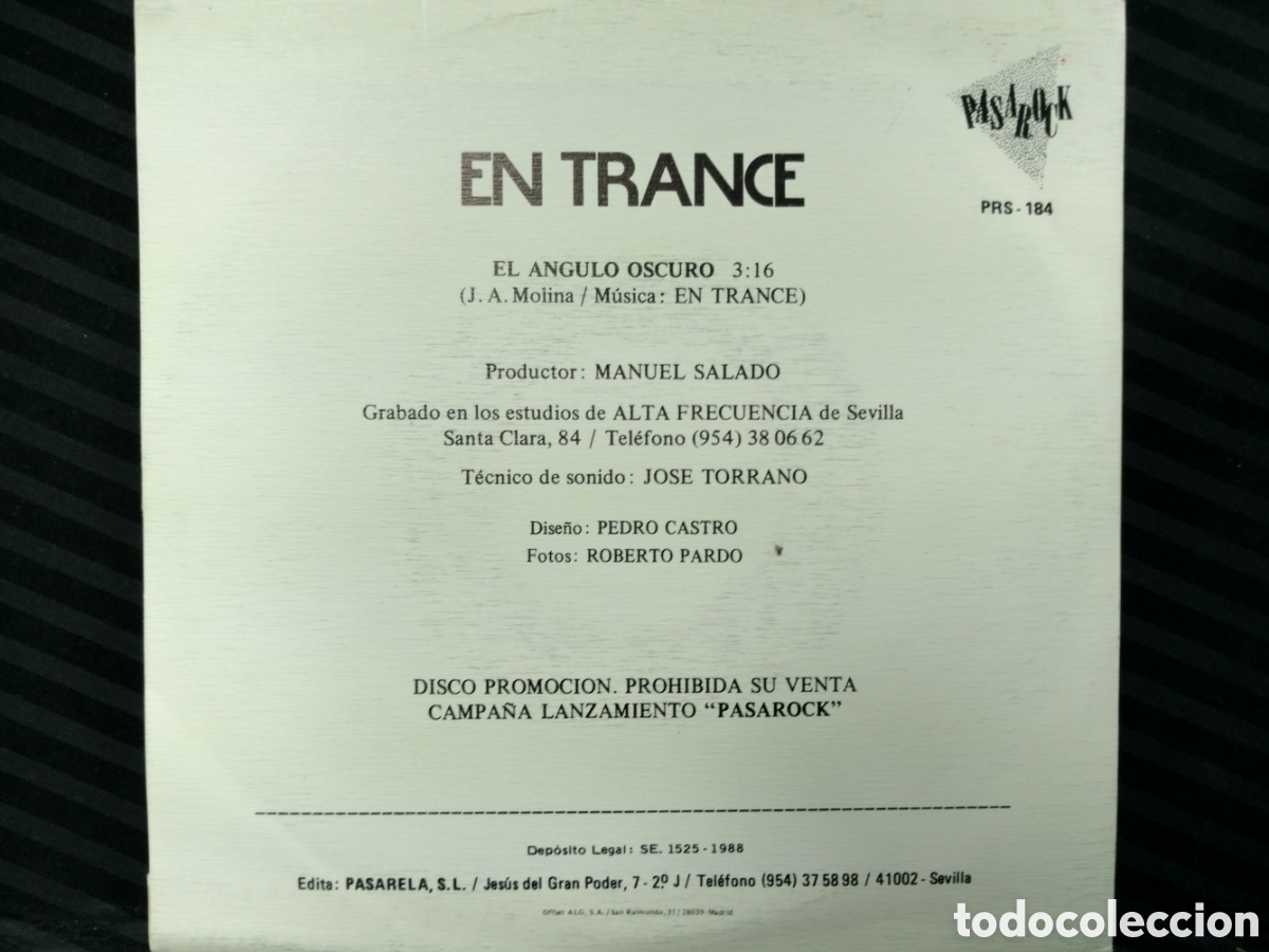 Discos de vinilo: En Trance - El Angulo Oscuro (7&rdquo;, S/Sided, Promo) - Foto 2
