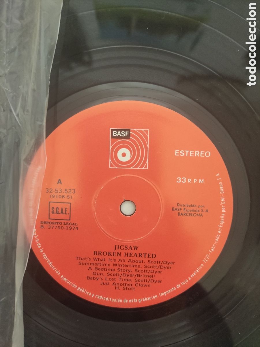 Discos de vinilo: Jigsaw &ndash; Broken Hearted - BASF &ndash; 32-53.523 - 1974 - Foto 6