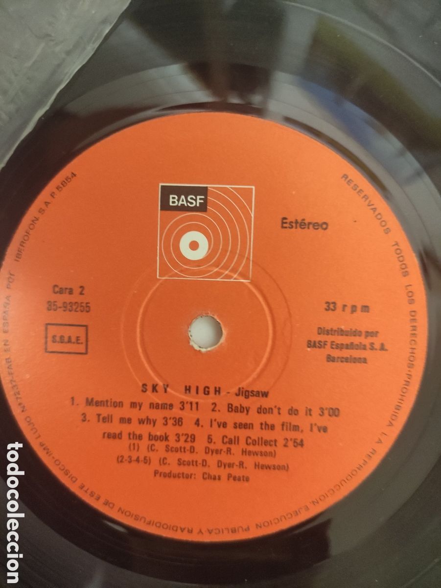 Discos de vinilo: Jigsaw &ndash; Sky High - BASF &ndash; 35 93255 - 1976 - Foto 5