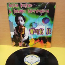 Discos de vinilo: MAXI SINGLE - DISCO DE VINILO - JUSTIN BOURNE & DYNAMIC INTERVENTION - WORK IT. Lote 363865655