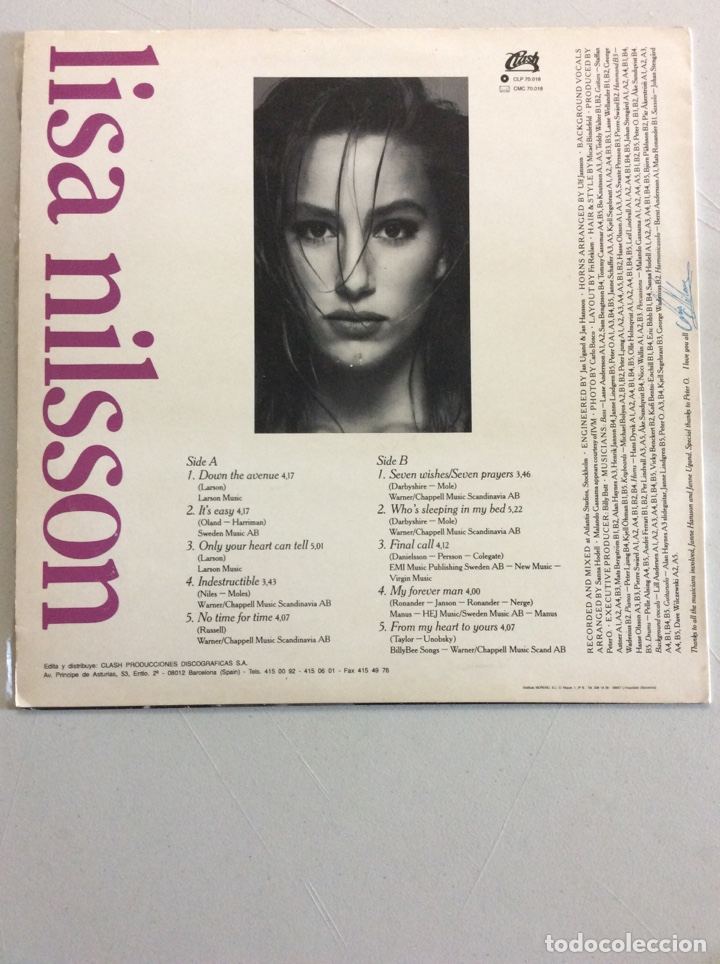 Discos de vinilo: Lisa Nilsson. Indestructible. - Foto 2