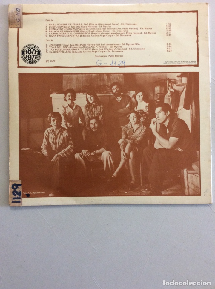 Discos de vinilo: Jarcha. En el nombre de Espa&ntilde;a, paz. - Foto 2