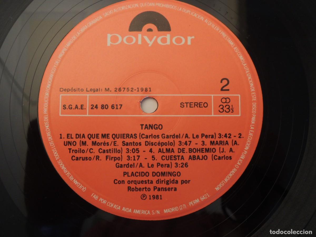 Discos de vinilo: PLACIDO DOMINGO - TANGO - POLYDOR - 1981 - Foto 6