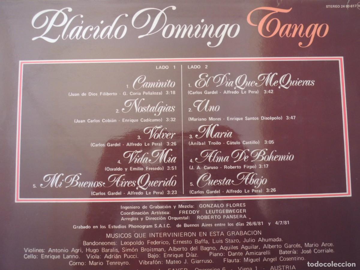 Discos de vinilo: PLACIDO DOMINGO - TANGO - POLYDOR - 1981 - Foto 9