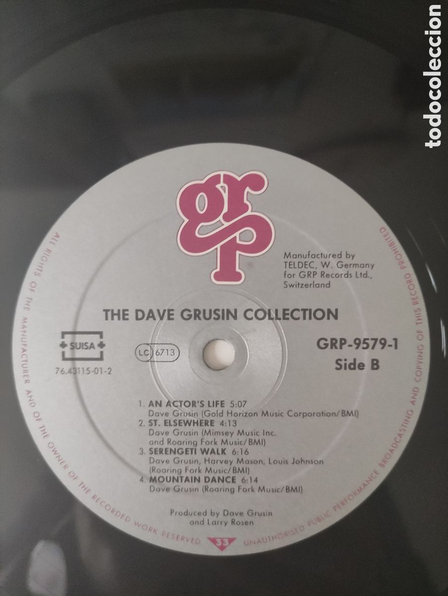Discos de vinilo: Dave Grusin &ndash; Collection - GRP &ndash; GRP-9579-1 - 1989 - Foto 7