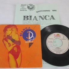 Discos de vinilo: BIANCA - WATCHING ME. SINGLE. SPANISH 7” 1988 PROMO ED. PROMO SHEET. MUY BUEN ESTADO. Lote 364068336
