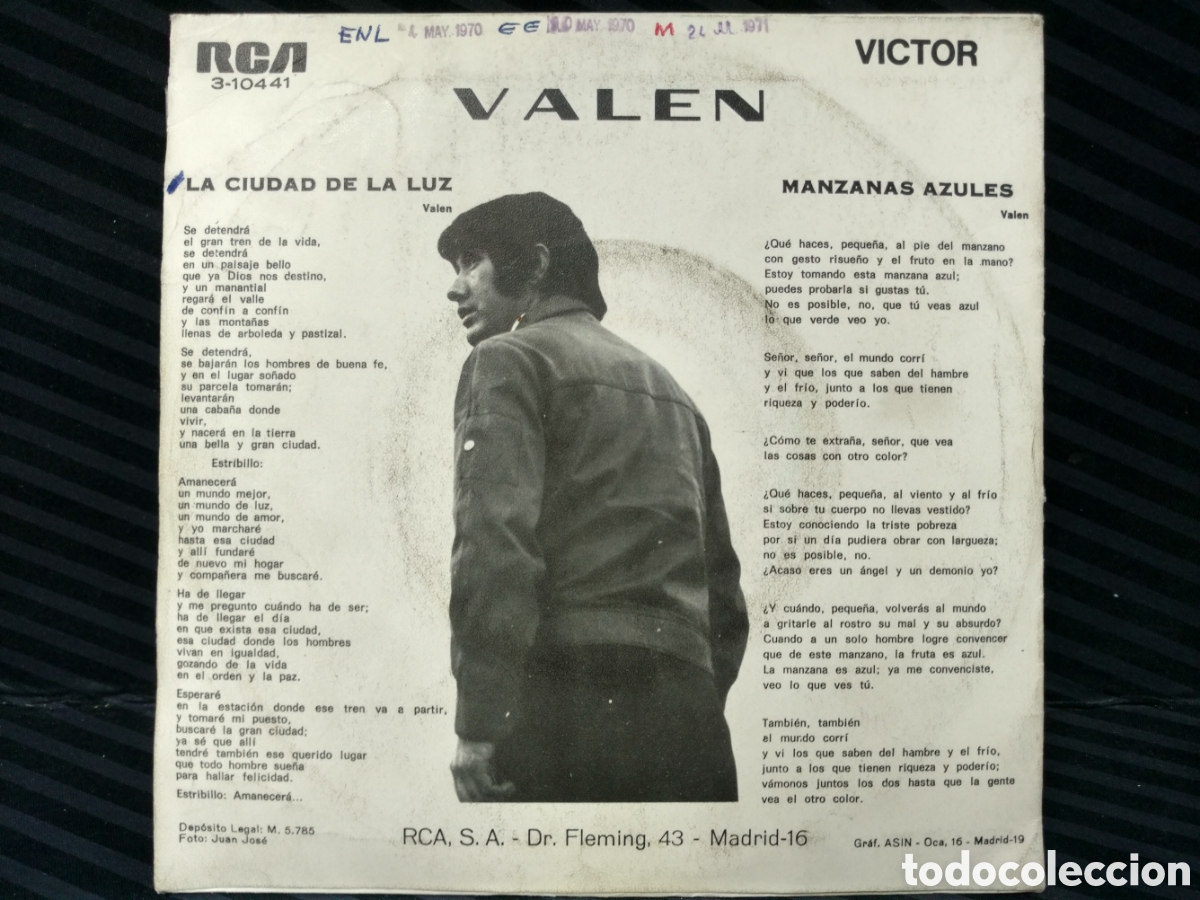 Discos de vinilo: Valen - La Ciudad De La Luz (7&rdquo;) - Foto 2