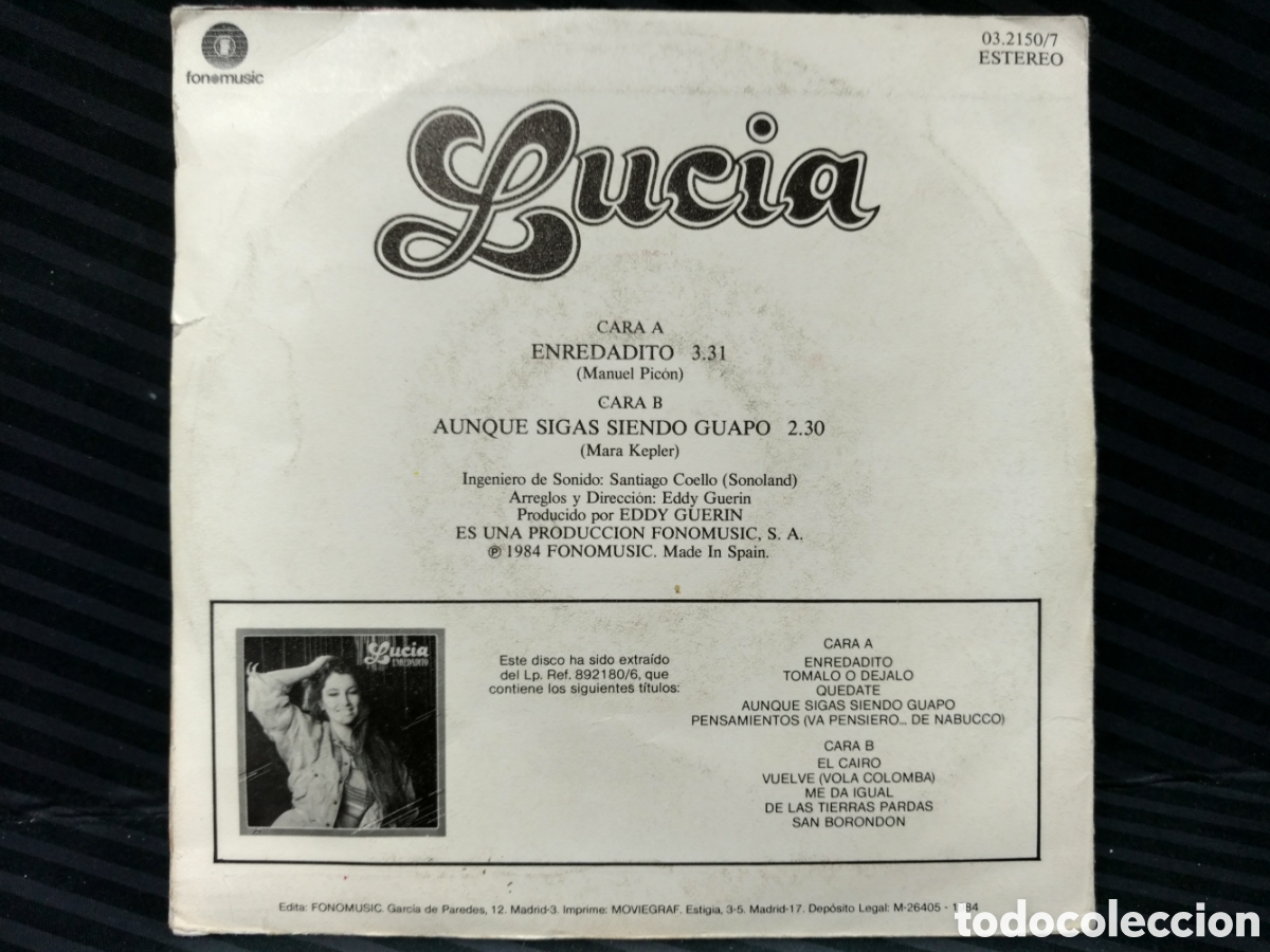Discos de vinilo: Luc&iacute;a - Enredadito (7&rdquo;) - Foto 2