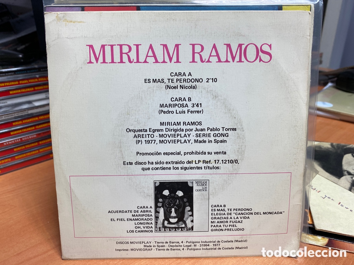 Discos de vinilo: Miriam Ramos - Es m&aacute;s, te perdono (7&rdquo;, Single) - Foto 2