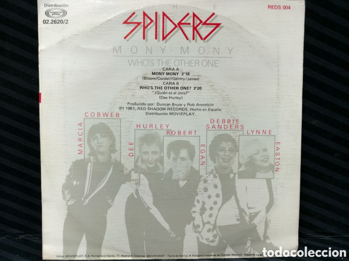 Discos de vinilo: The Spiders - Mony Mony (7&rdquo;) - Foto 2