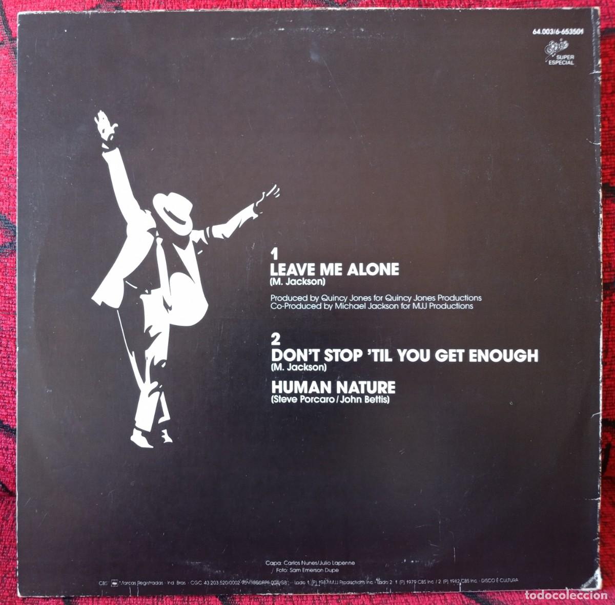 Discos de vinilo: MICHAEL JACKSON LEAVE ME ALONE MAXI SINGLE VINILO ORIGINAL BRASIL 1987 - Foto 2