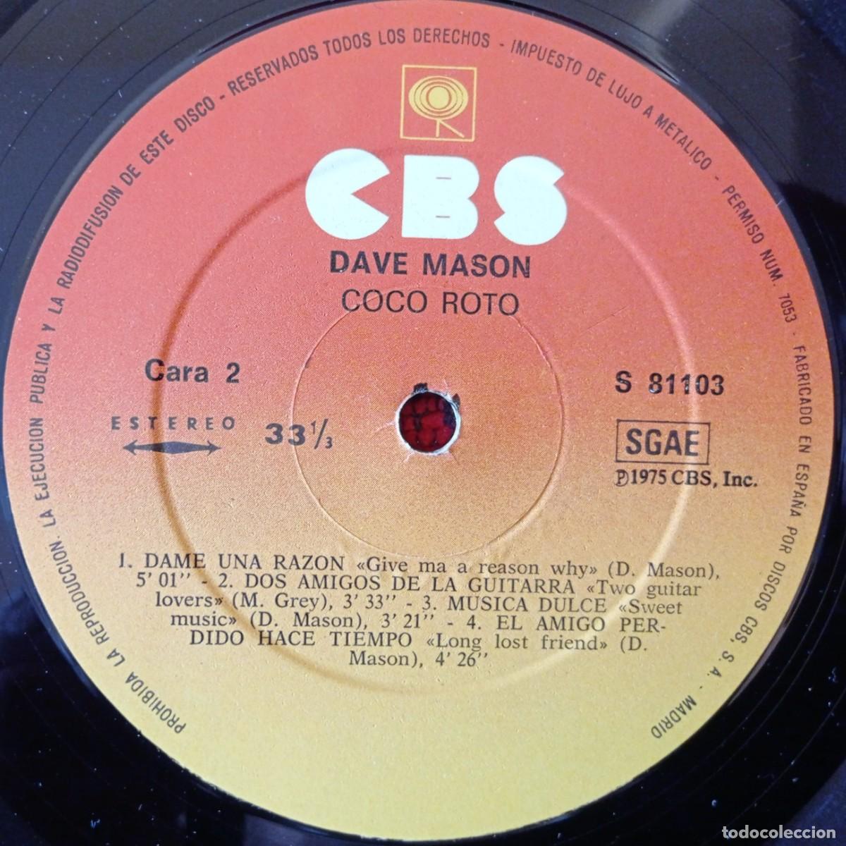 Discos de vinilo: DAVE MASON ** Split Coconut ** VINILO LP ORIGINAL 1976 - Foto 4