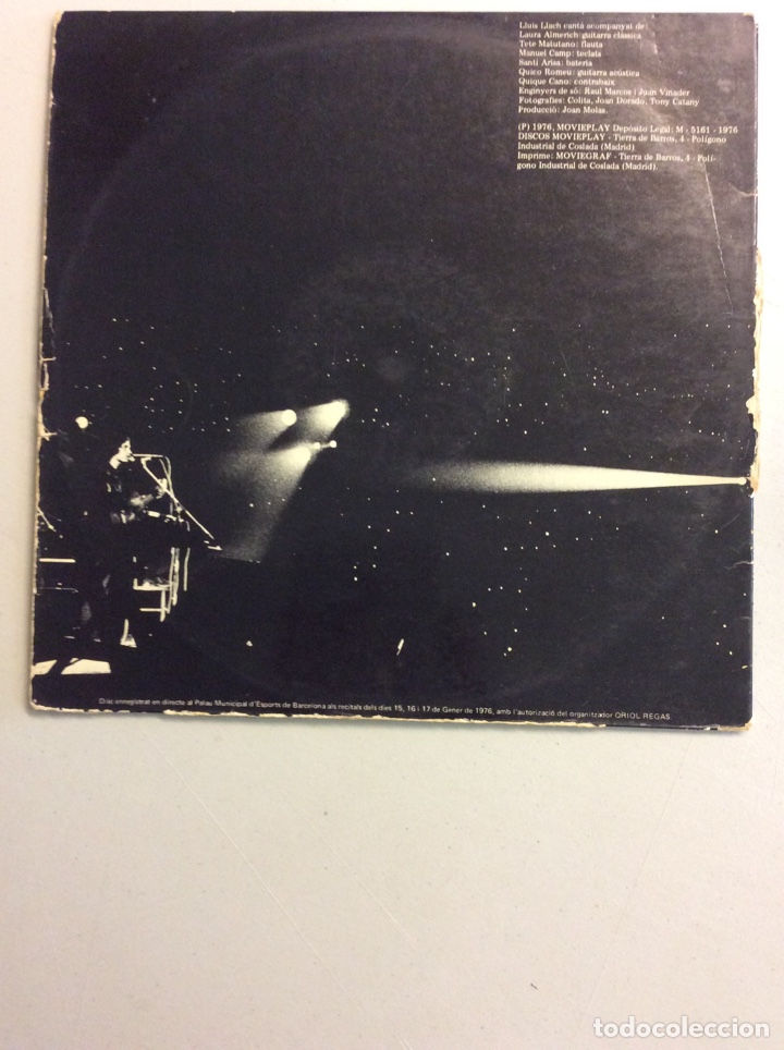 Discos de vinilo: Lluis Llach. Barcelona Gener de 1976. - Foto 2