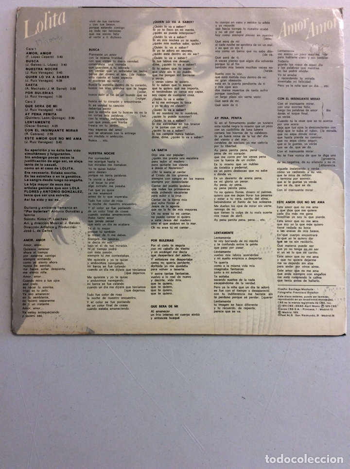 Discos de vinilo: Lolita. Amor Amor. - Foto 2