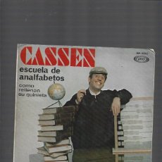 Discos de vinilo: CASSEN ESCUELA DE ANALFABETOS (SOLO LA FUNDA). Lote 364343166