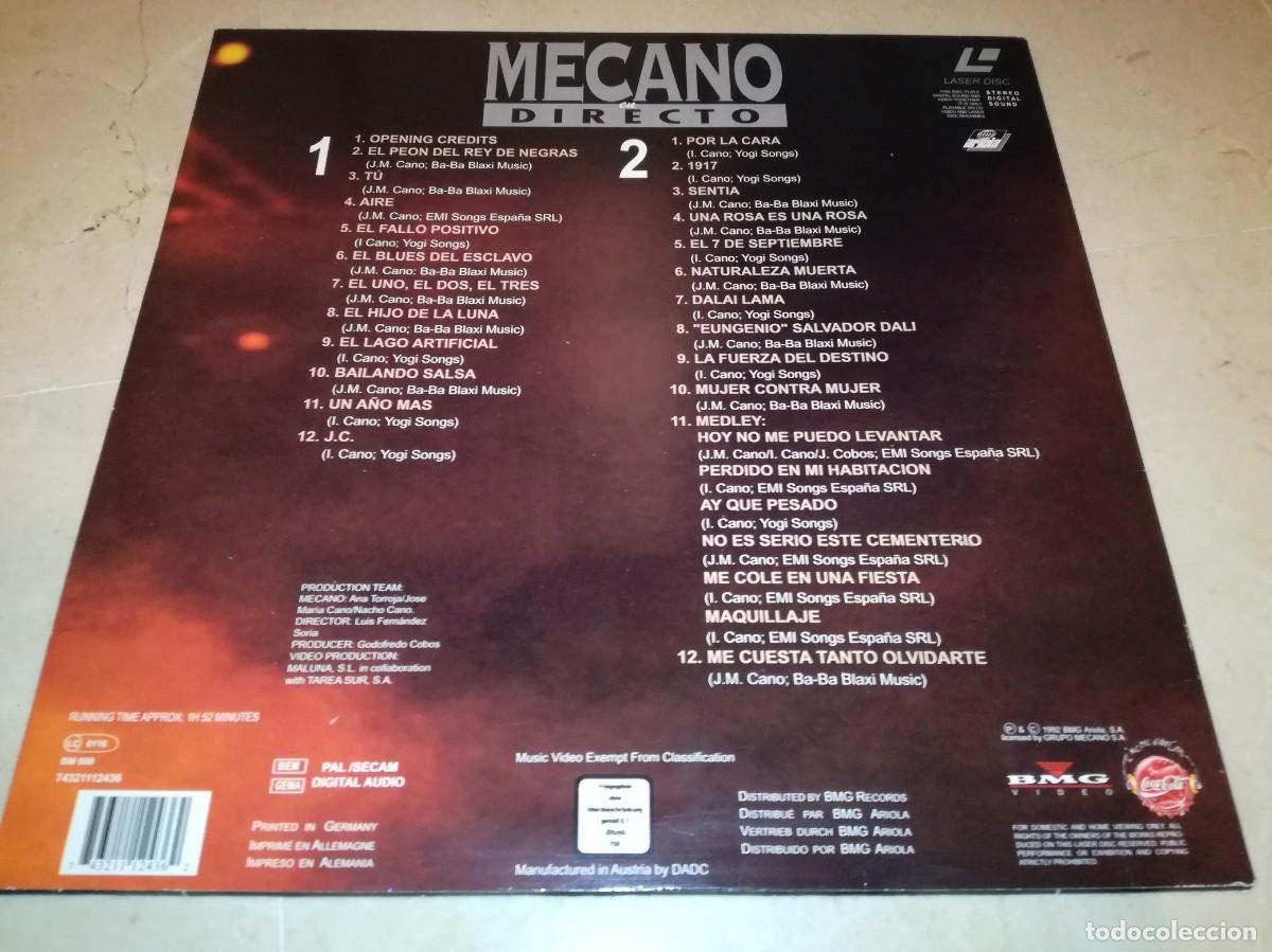 Discos de vinilo: MECANO EN DIRECTO-RARO EN LASER DISC - Foto 2