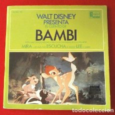 Discos de vinilo: BAMBI DISNEY (EP. 1967) MIRA LAS LAMINAS, ESCUCHA EL CUENTO Y LEE EL LIBRO - CUENTO DE WALT DISNEY. Lote 364415811