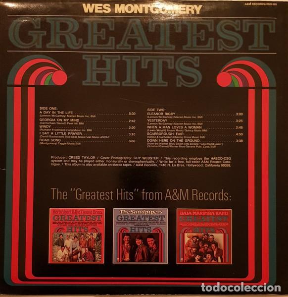 Discos de vinilo: WES MONTGOMERY - &rdquo;GREATEST HITS&rdquo; - LP 1970 - Foto 2