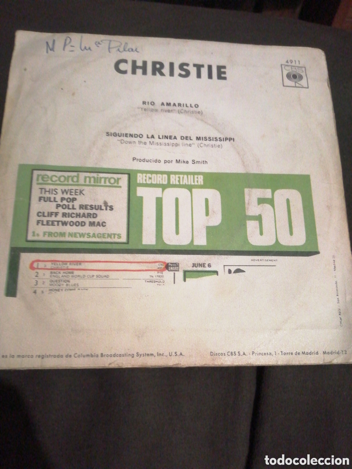 Discos de vinilo: DISCO VINILO EPS, YELLOW RIVER CHRISTIE. - Foto 2
