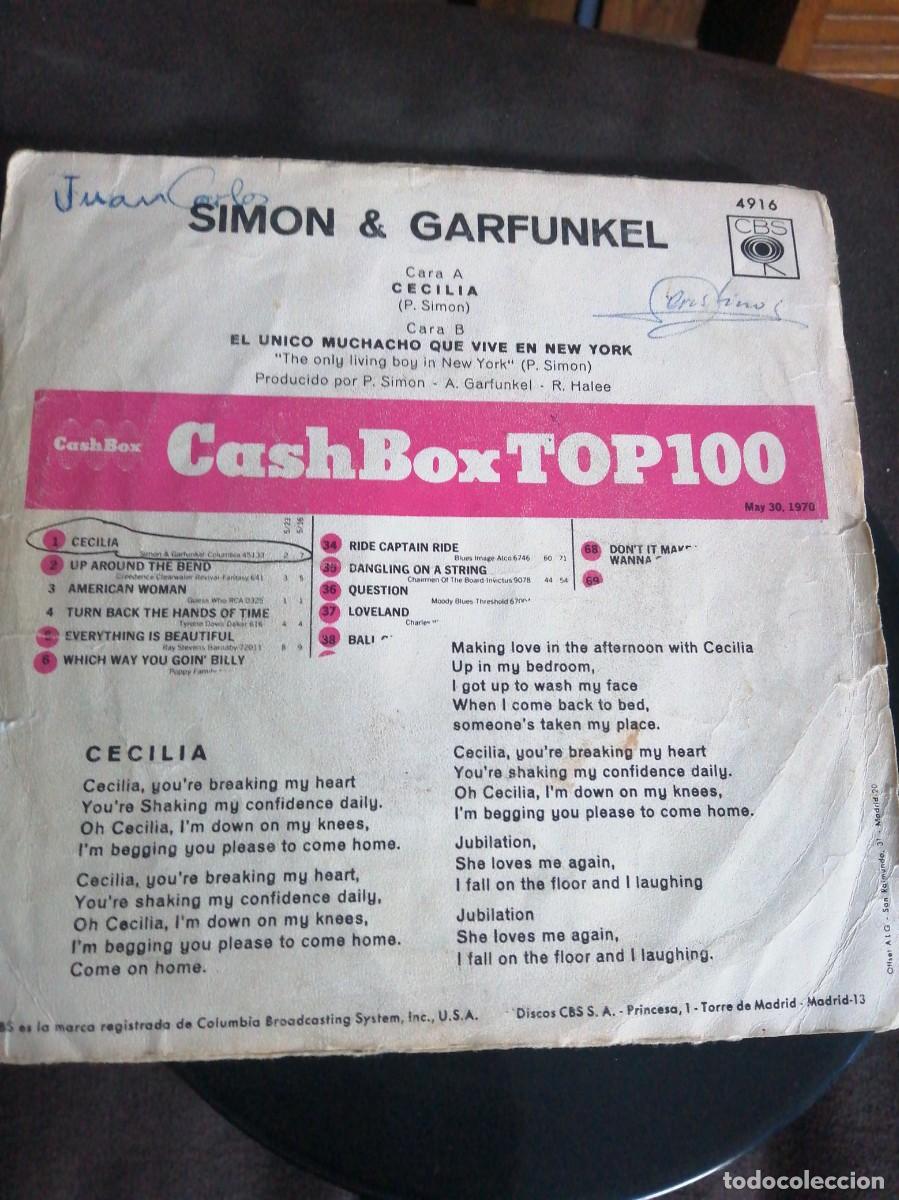 Discos de vinilo: SIMON & GARFUNKEL, DISCO VINILO SINGLE - Foto 2