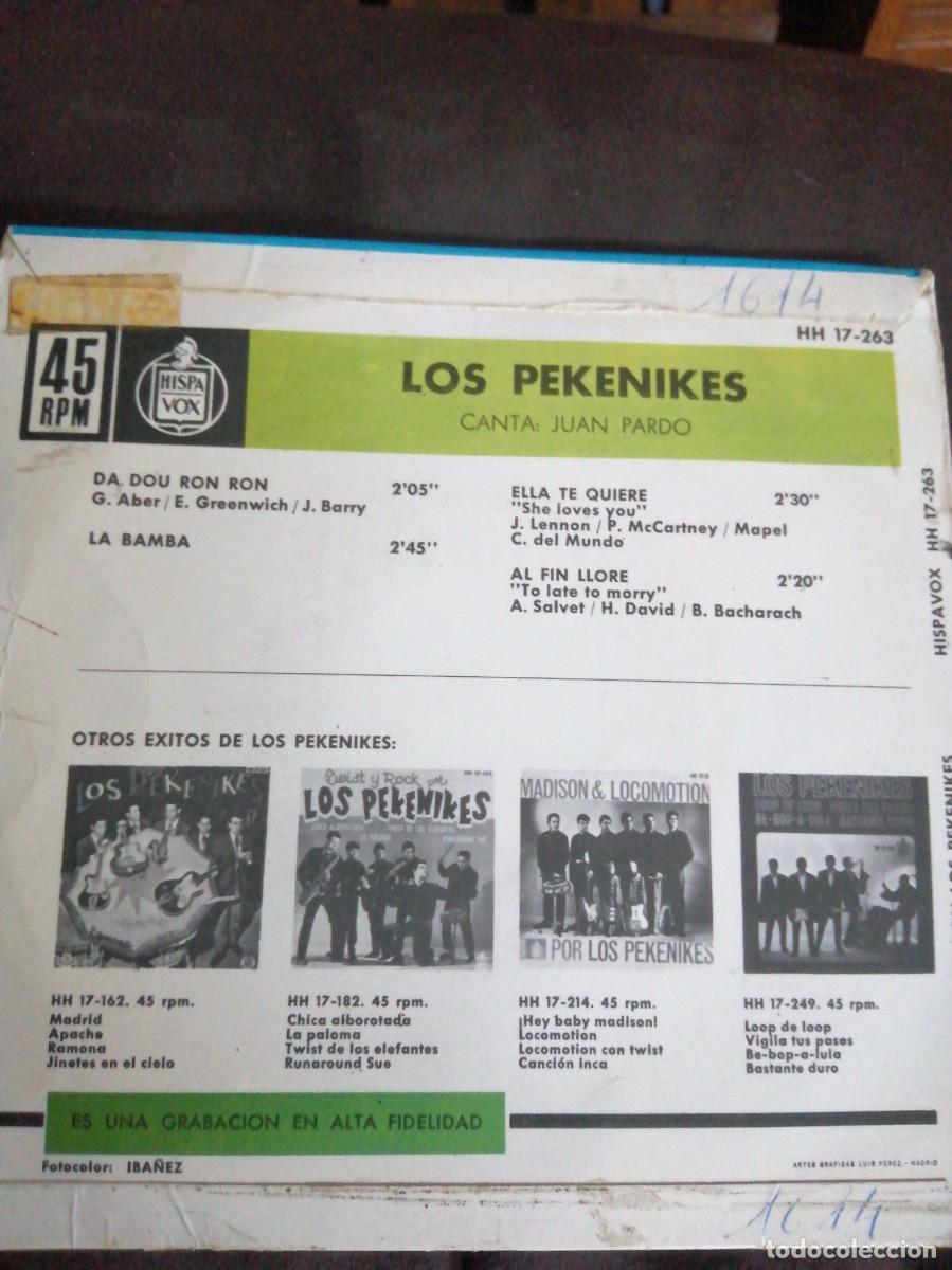 Discos de vinilo: LOS PEKENIKES, DISCO VINILO EPS.A&Ntilde;O 1963 - Foto 2