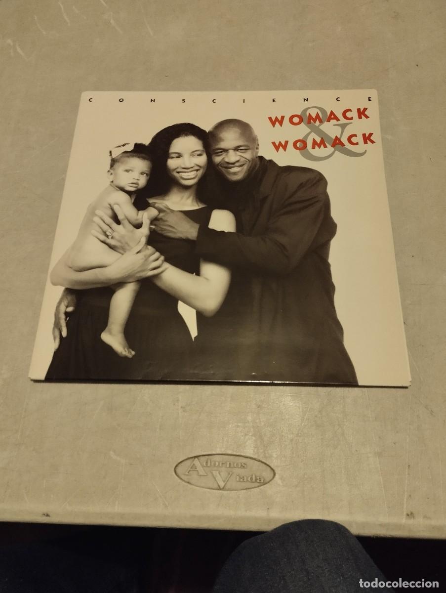 Discos de vinilo: Womack & Womack LP Conscience Esp.1988 portada abierta - Foto 1