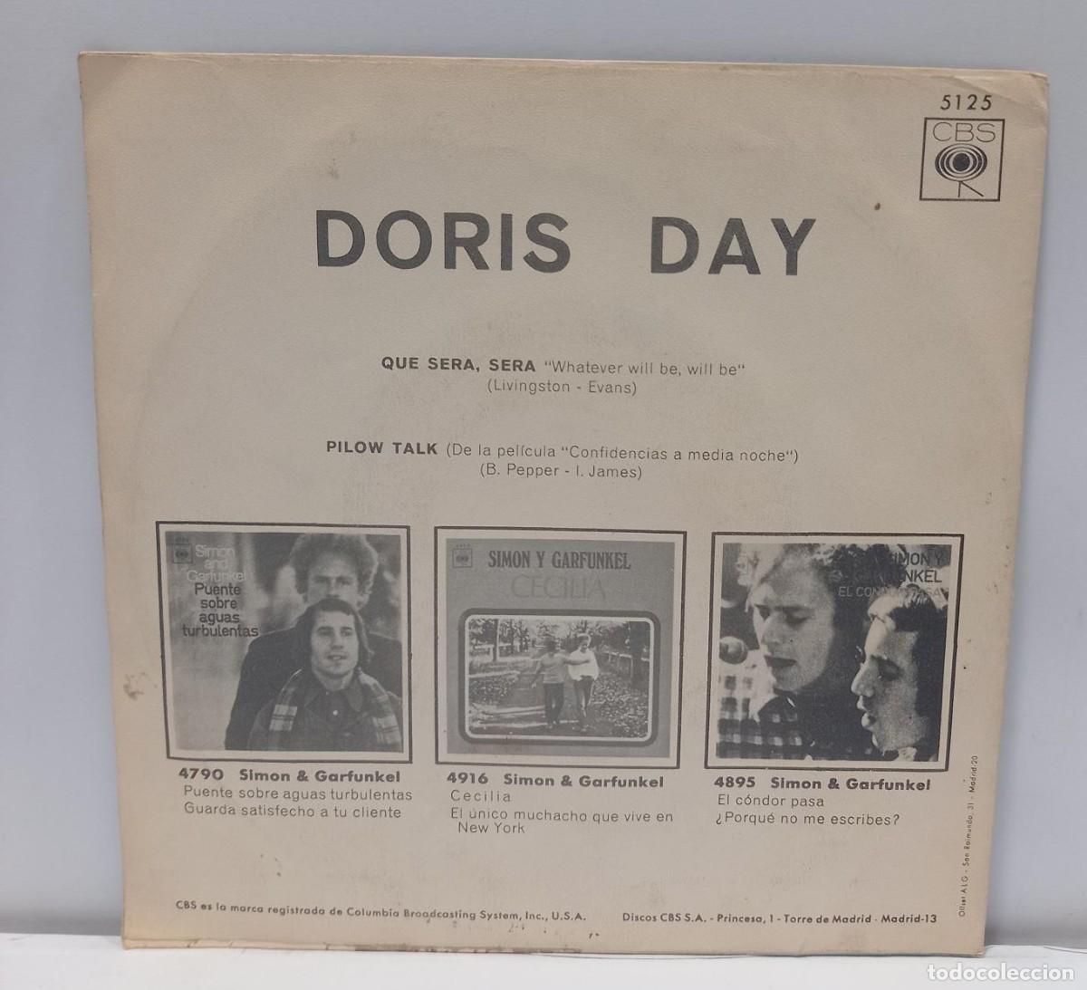 Discos de vinilo: DORIS DAY - QUE SER&Aacute; SER&Aacute; / PILOW TALK. VINILO 7 (Single). CCM1 - Foto 2