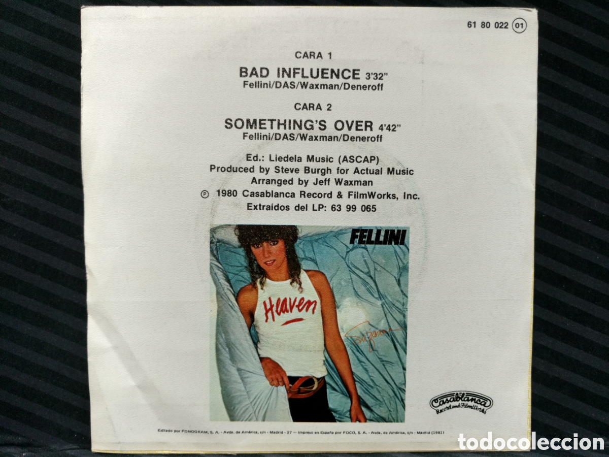 Discos de vinilo: Suzanne Fellini - Bad Influence (7&rdquo;) - Foto 2