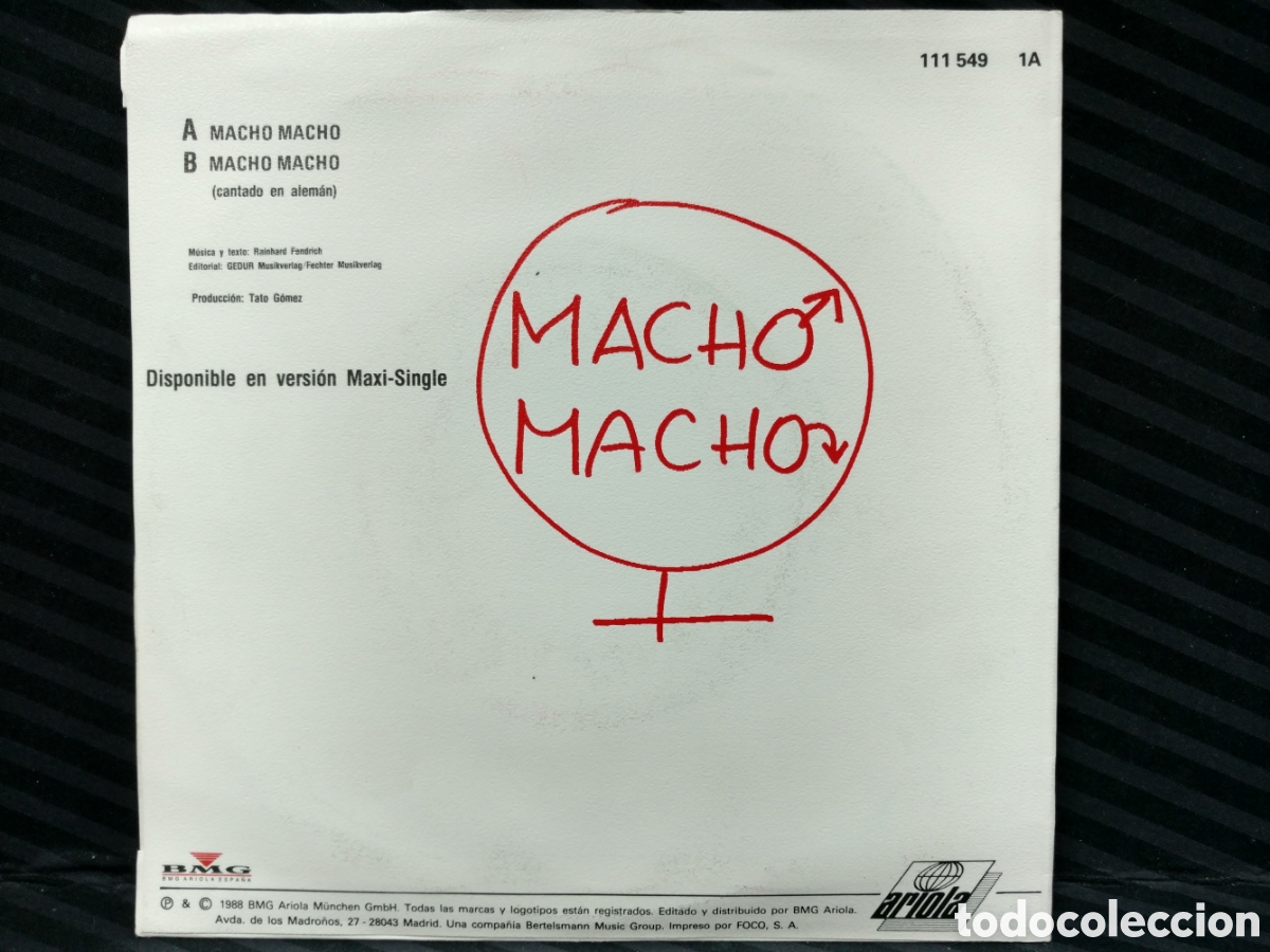 Discos de vinilo: Rainhard Fendrich - Macho Macho (7&rdquo;, Single) - Foto 2
