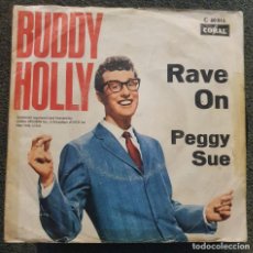 Discos de vinilo: BUDDY HOLLY - 7” GERMANY - PEGGY SUE / RAVE ON - ROCK AND ROLL - ROCKABILLY. Lote 365299241