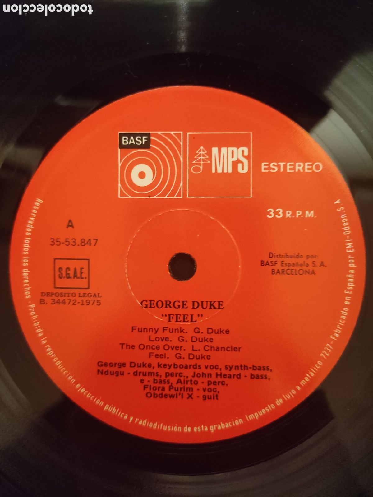 Discos de vinilo: George Duke &ndash; Feel - BASF &ndash; 35 53847 - 1975 - Foto 4
