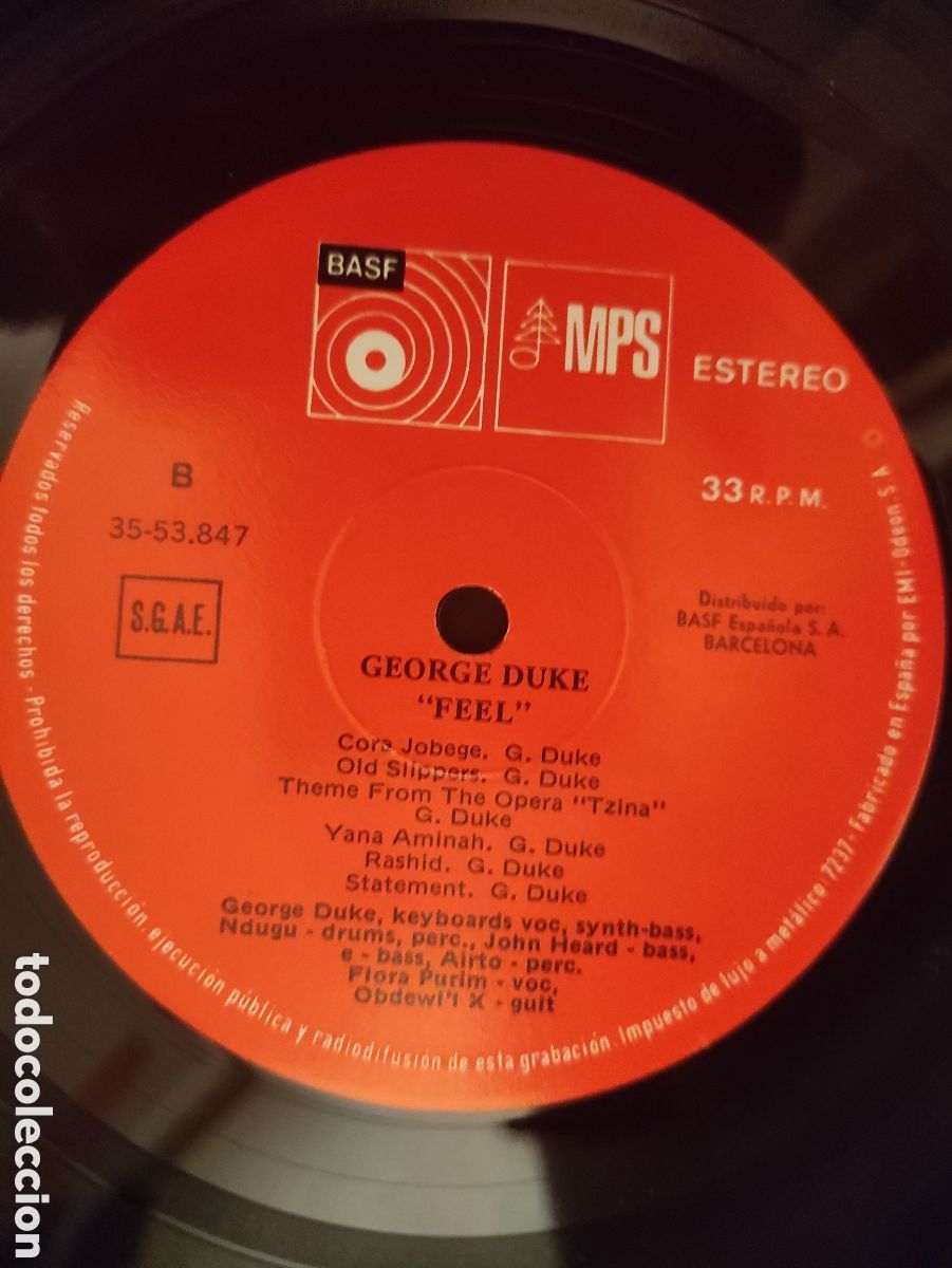Discos de vinilo: George Duke &ndash; Feel - BASF &ndash; 35 53847 - 1975 - Foto 5