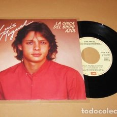 Discos de vinilo: LUIS MIGUEL - LA CHICA DEL BIKINI AZUL / UN ROCK & ROLL SONÓ - PROMO SINGLE - 1985. Lote 365440656