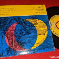 Discos de vinilo: WILHELM KEMPFF PIANO BEETHOVEN CLARO DE LUNA DO SOSTENIDO MENOR OP.27 2 EP 7'' 1957 DEUTSCHE SPAIN. Lote 365523101
