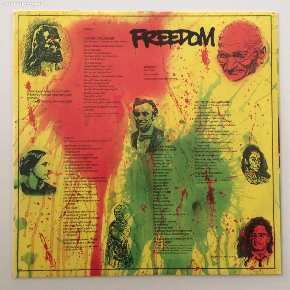 Discos de vinilo: Santana &lrm;&ndash; Freedom , Australia 1987 CBS* - Foto 3