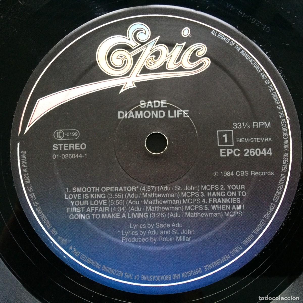 Discos de vinilo: Sade &lrm;&ndash; Diamond Life , Holanda 1984 Epic - Foto 5