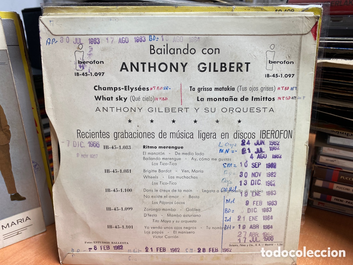 Discos de vinilo: Anthony Gilbert y Su Orquesta - Bailando con Anthony Gilbert (7&rdquo;, EP) - Foto 2