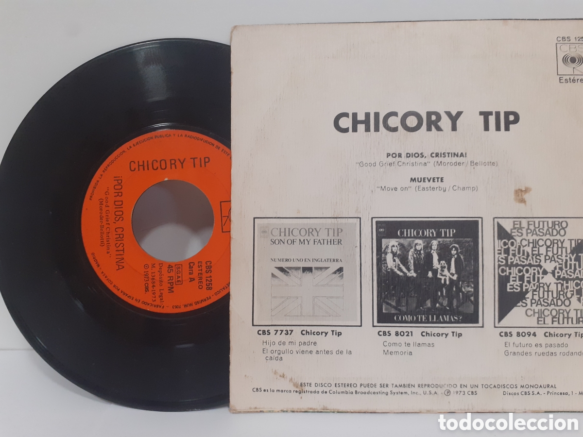 Discos de vinilo: Chicory Tip - por dios Cristina! - CBS 1973 - Foto 2