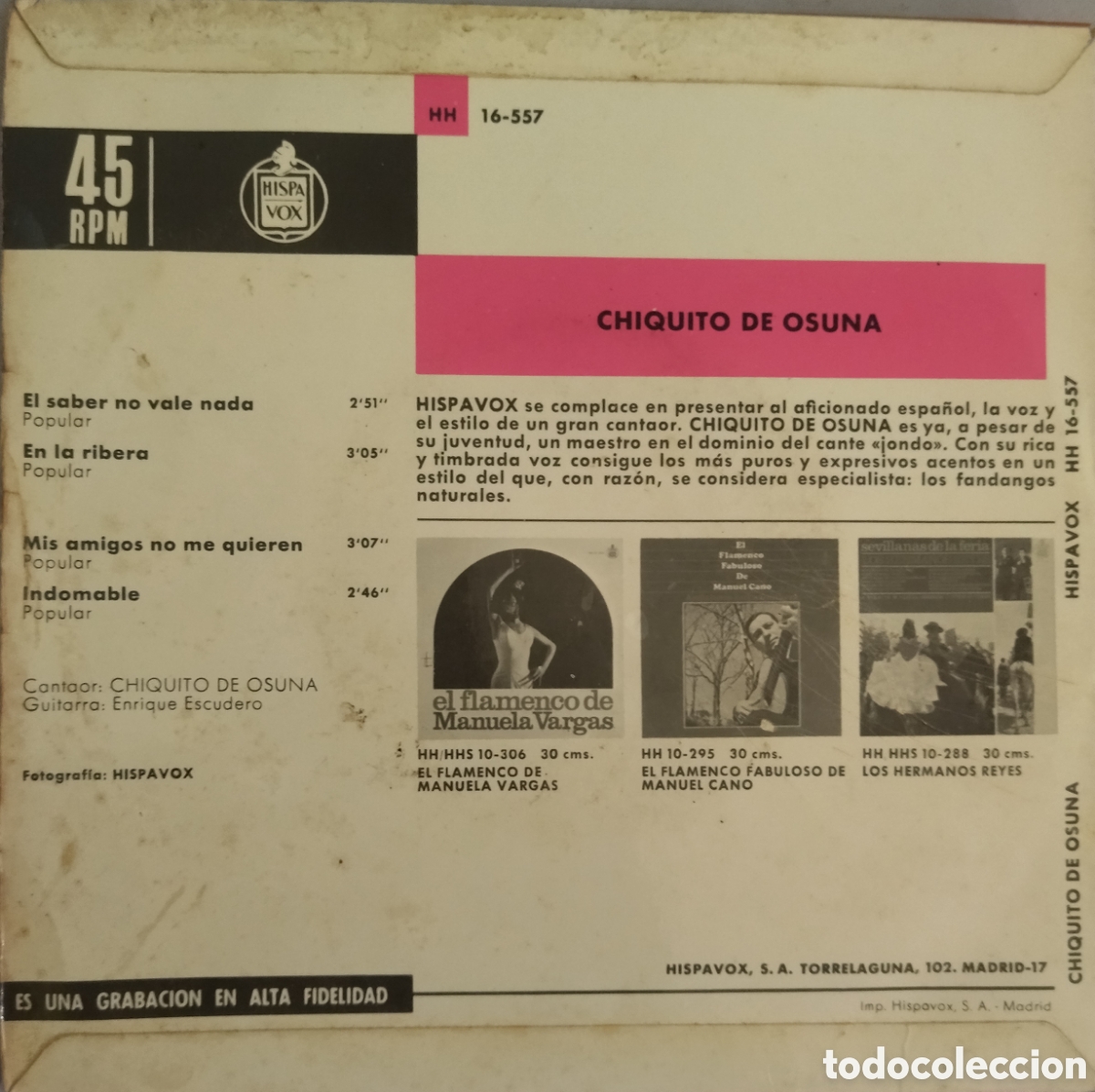 Discos de vinilo: Chiquito de Osuna - Foto 2