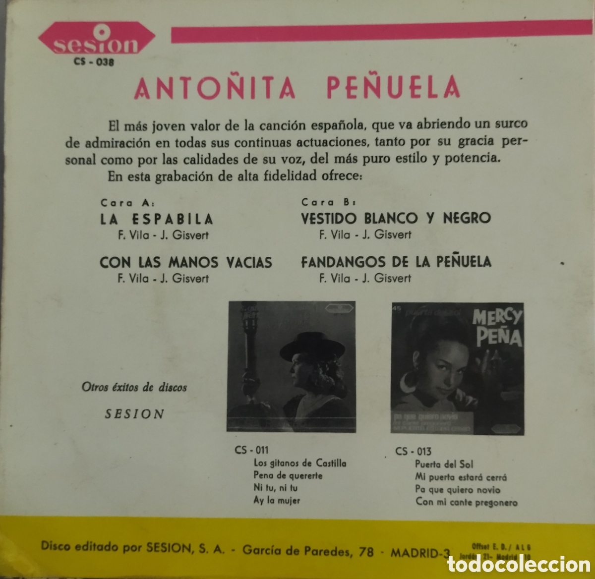 Discos de vinilo: Anto&ntilde;ita Pe&ntilde;uela - Foto 2