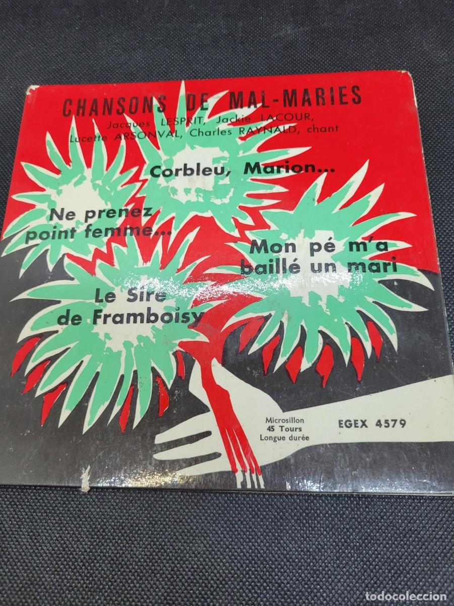 Discos de vinilo: RAREZA Vinilo single CHANSONS DE MAL-MARIES - Foto 4