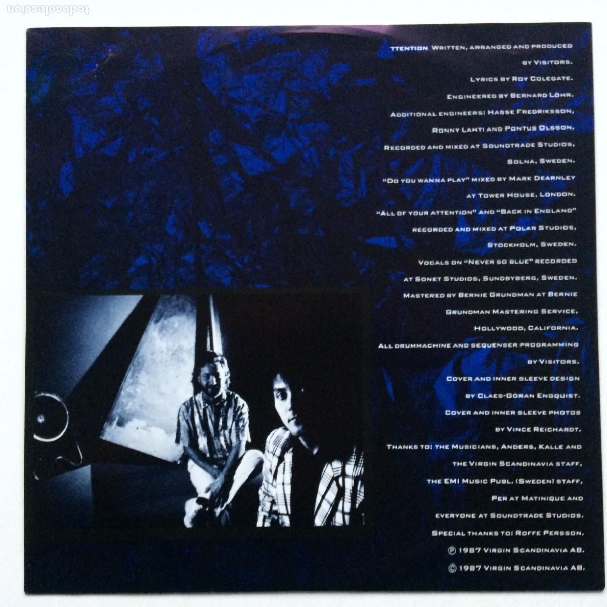 Discos de vinilo: Visitors &lrm;&ndash; Attention , Europe 1987 Virgin - Foto 3