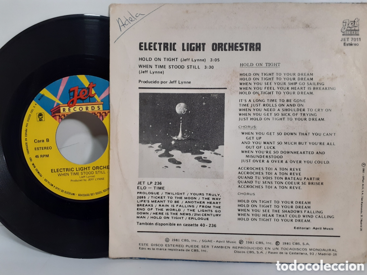 Discos de vinilo: Elo - hold on tigth - jet records 1981 - Foto 2