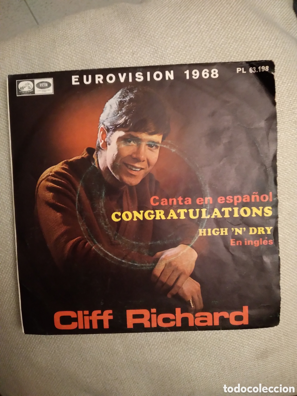 Discos de vinilo: CLIFF RICHARD-CONGRATULATIONS-HIGH N DRY-SINGLE VINILO- - Foto 1