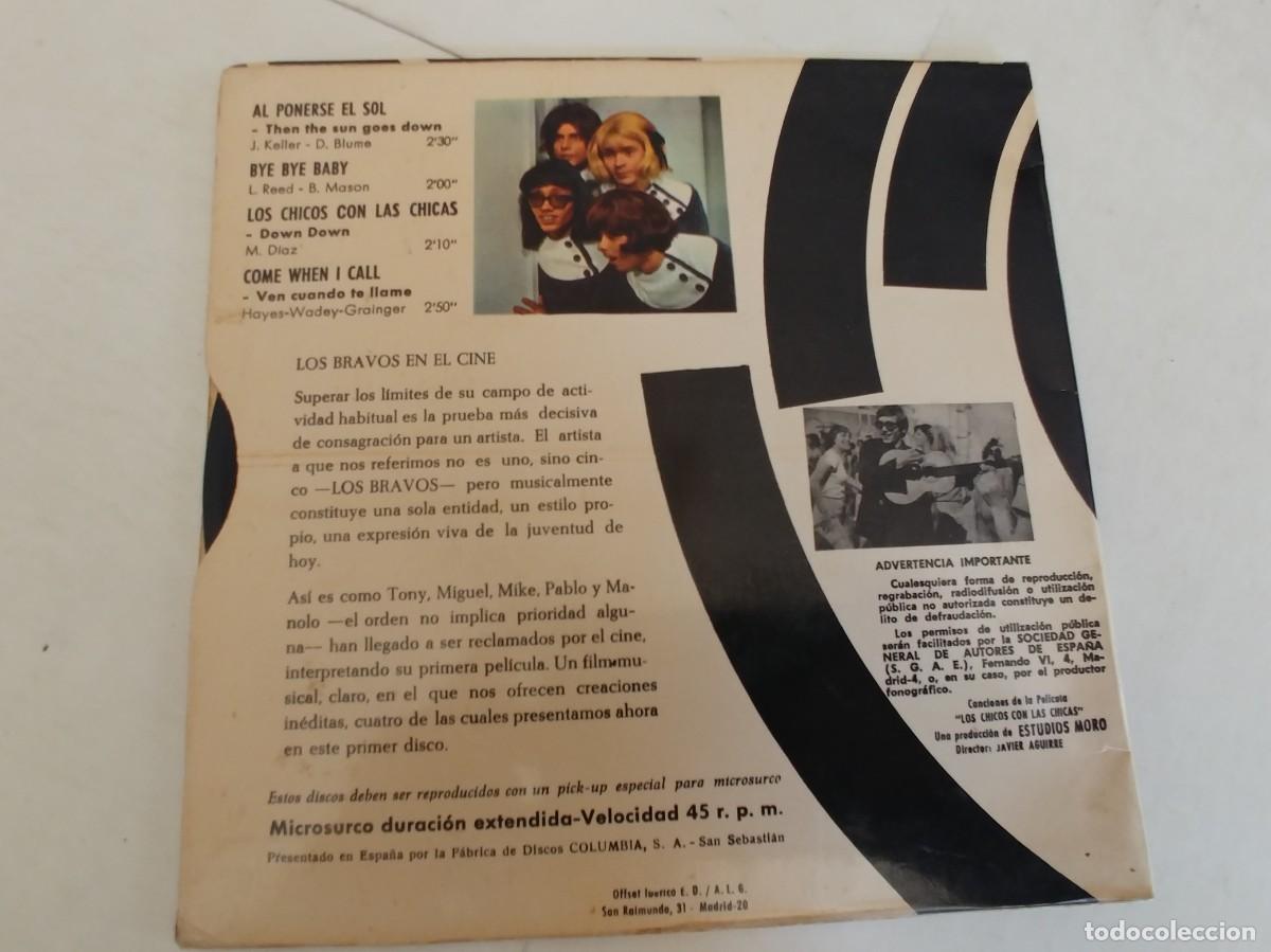 Discos de vinilo: LOS BRAVOS-EP AL PONERSE EL SOL +3 - Foto 2