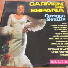 Discos de vinilo: CARMEN SEVILLA - CARMEN DE ESPAÑA. LP, EDICIÓN ESPAÑOLA 12” DE 1967. MAGNÍFICO ESTADO. Lote 365780161